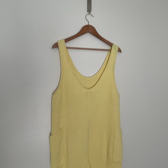Free People Beach Hailee Knit Sweater Jumpsuit Butter Yellow Size Medium - Picture 7 of 8